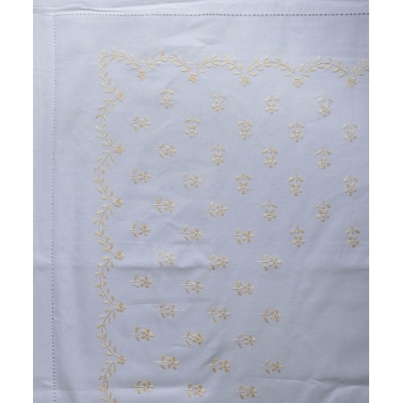 Σετ Σεντόνια Χειροποίητα Ημίδιπλα 3 Τεμαχίων Silk Fashion 2806B Λευκό Κίτρινο 180x270