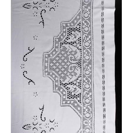 Σετ Σεντόνια Χειροποίητα Υπέρδιπλα 4 Τεμαχίων Silk Fashion 5088 Λευκό 225x270