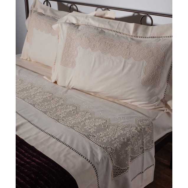 Σετ Σεντόνια Χειροποίητα Υπέρδιπλα 4 Τεμαχίων...