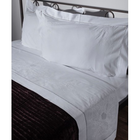 Σετ Σεντόνια Χειροποίητα Υπέρδιπλα 4 Τεμαχίων Silk Fashion 2827 Λευκό 225x270