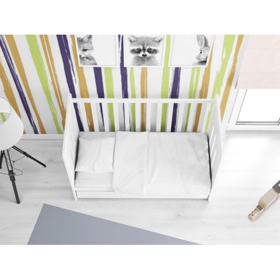 Σεντόνι Κούνιας με Λάστιχο Dimcol Solid 491 White 70x140+15