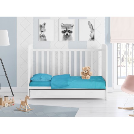 Σεντόνι Κούνιας με Λάστιχο Dimcol Solid 493 Turquoise 70x140+15