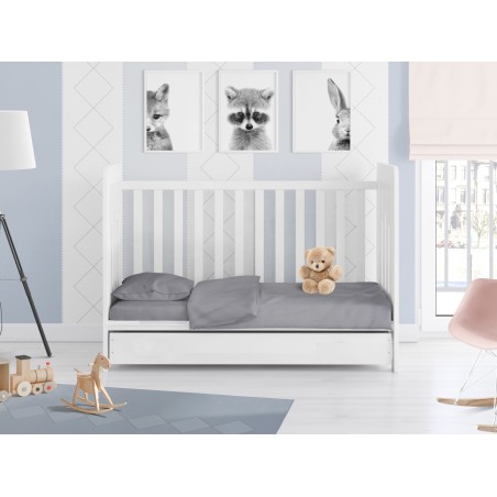 Σεντόνι Κούνιας με Λάστιχο Dimcol Solid 495 Dark Grey 70x140+15