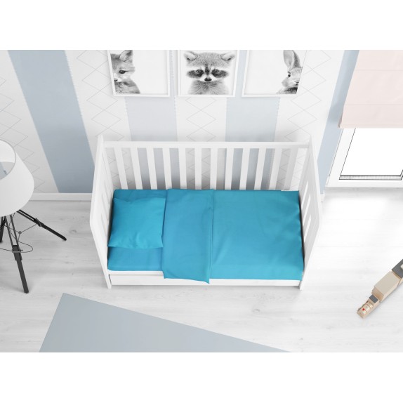 Παπλωματοθήκη Κούνιας Dimcol Solid 493 Turquoise 120x160