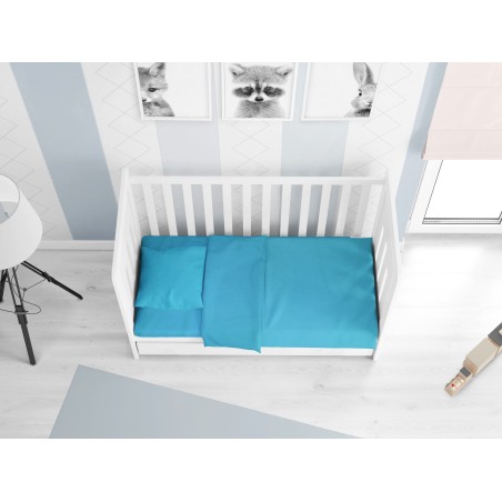 Σετ Σεντόνια Κούνιας 3 Τεμαχίων Dimcol Solid 493 Turquoise 120x160