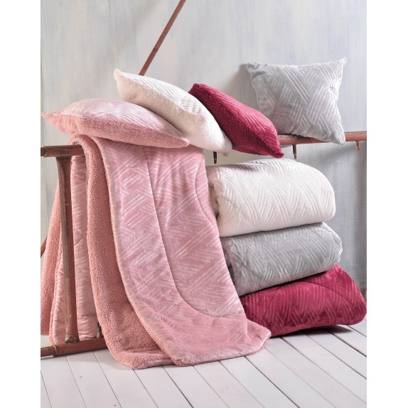 Μαξιλαροθήκη Διακόσμησης Rythmos Lotus Μπορντώ 50x50