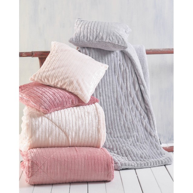 Μαξιλαροθήκη Διακόσμησης Rythmos Shabby Ροζ 50x50