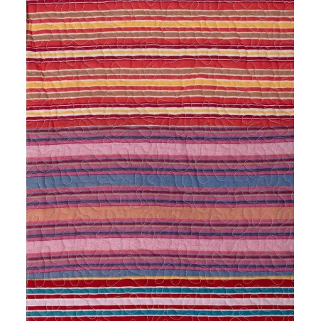 Μαξιλαροθήκη Διακόσμησης Silk Fashion Patch Ριγέ Πορτοκαλί 50x72