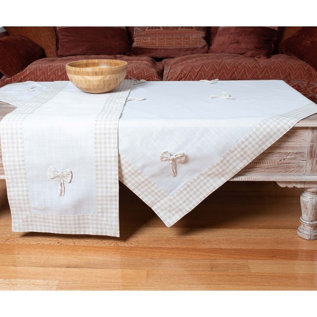 Runner Silk Fashion Bow Ivory/Καφέ 45x170