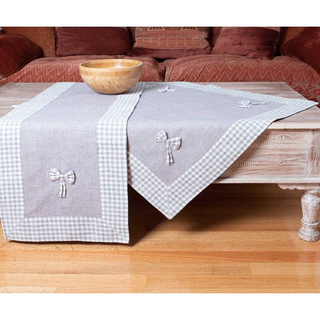Τραπεζομάντηλο Silk Fashion Bow Γκρι 140x180