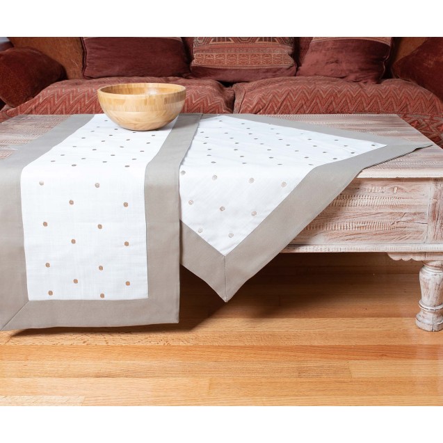 Τραπεζομάντηλο Silk Fashion Spot Γκρι 140x180