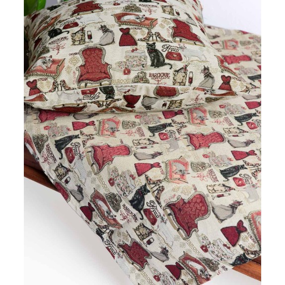 Μαξιλαροθήκη Διακόσμησης Silk Fashion Γάτες 45x45