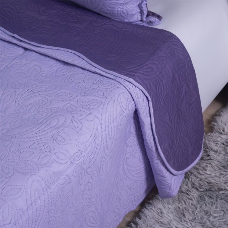 Σετ Κουβερλί Υπέρδιπλο 3 Τεμαχίων Silk Fashion Solid Light Lila/Dark Lila 220x240