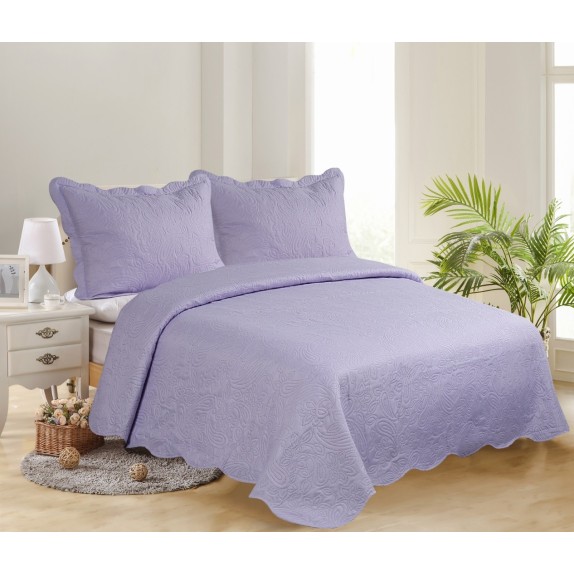 Σετ Κουβερλί Υπέρδιπλο 3 Τεμαχίων Silk Fashion Solid...