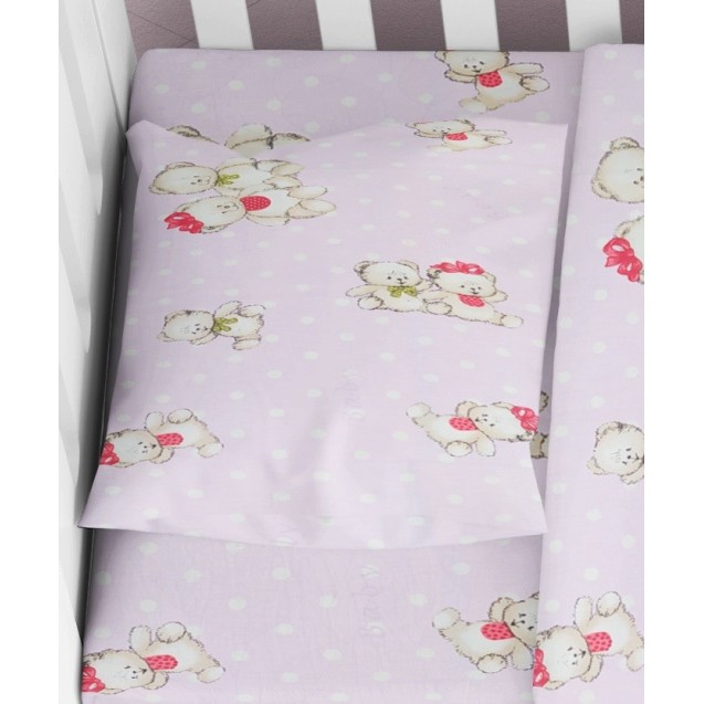 Μαξιλαροθήκη Dimcol Two Lovely Bears 65 Λιλά 35x45