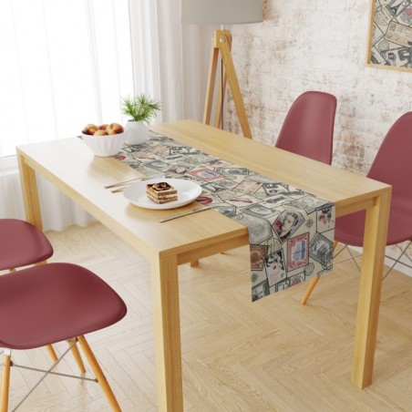 Runner Dimcol Vintage Post Stamps 482 Εκρού 40x180