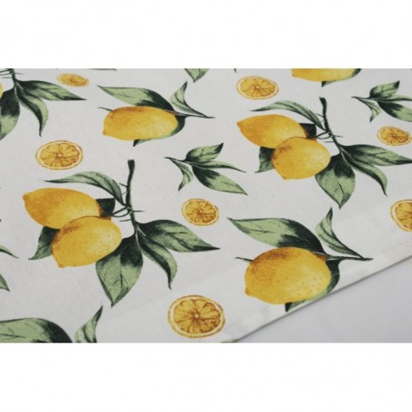 Τραπεζομάντηλο Dimcol Lemon 457 Λευκό-Κίτρινο 140x180