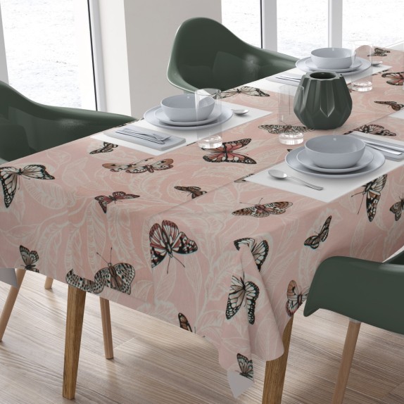 Σετ Τραπεζομάντηλο και Runner Dimcol Butterfly 450 Κοραλί...