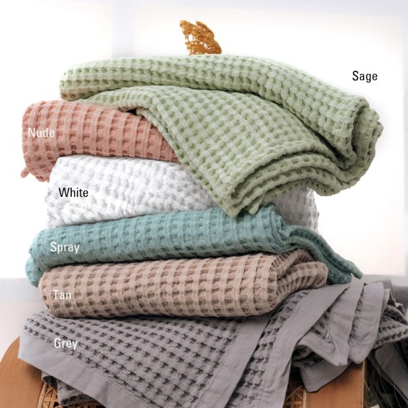 Κουβέρτα Πικέ Υπέρδιπλη Palamaiki Linus Sage 220x240