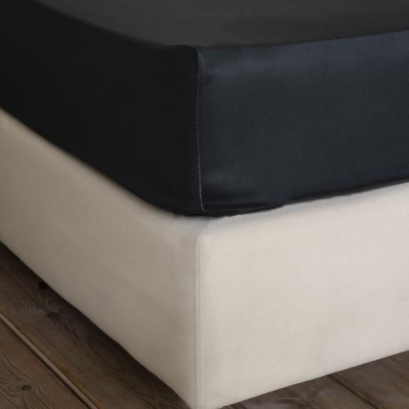 Σεντόνι Μονό με Λάστιχο Nima Superior Satin Black 100x200+34