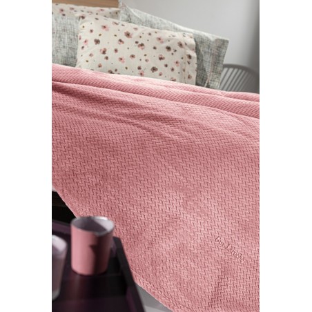Κουβέρτα Fleece Υπέρδιπλη Guy Laroche Rombus Coral 220x240