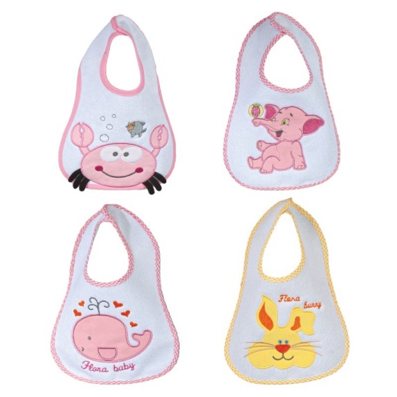 Σετ Σαλιάρες 4 Τεμαχίων Sbaby Senses Baby Bibs Pink Νο 4...