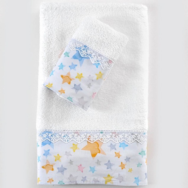 Σετ Βρεφικές Πετσέτες 2 Τεμαχίων Rythmos Glow Μπλε