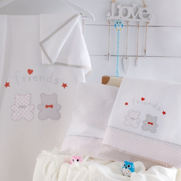 Κουβέρτα Πικέ Κούνιας Rythmos Bip & Pip Λευκό...