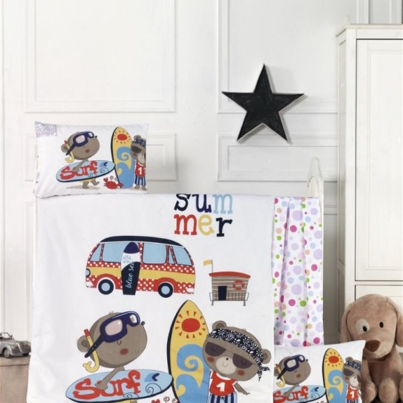 Σετ Παπλωματοθήκη Κούνιας 2 Τεμαχίων Rythmos Surf 100x150