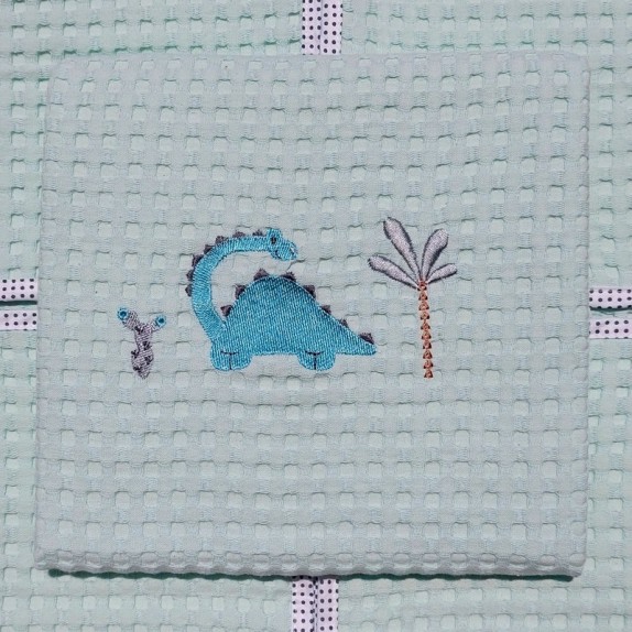 Κουβέρτα Πικέ Αγκαλιάς Morven 22021 Δεινόσαυρος Γαλάζιο...