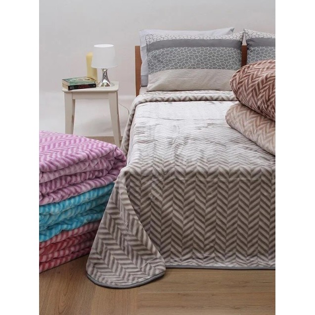 Κουβέρτα Υπέρδιπλη Βελουτέ Ζακάρ Anesis Lilac...