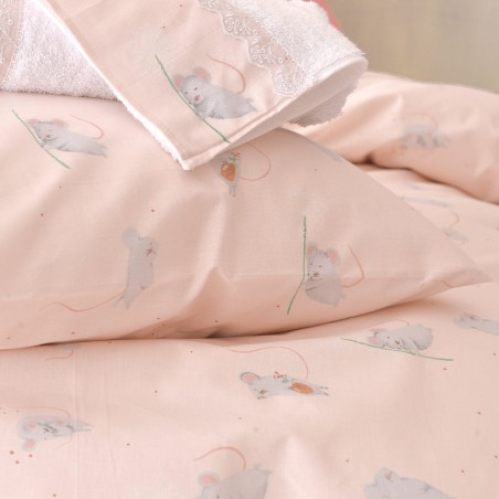 Σετ Παπλωματοθήκη Κούνιας 2 Τεμαχίων Rythmos Jerom Σομόν 110x160