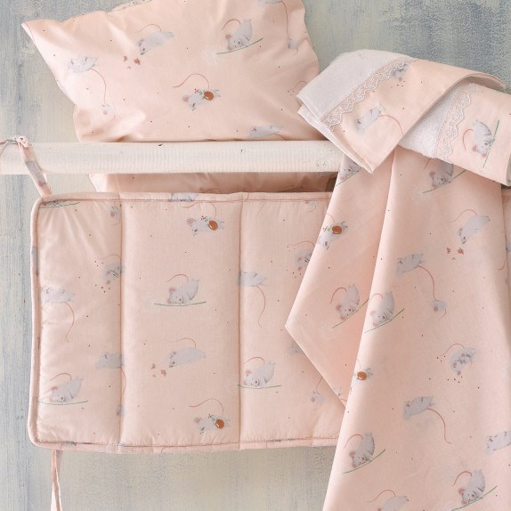 Σετ Παπλωματοθήκη Κούνιας 2 Τεμαχίων Rythmos Jerom Σομόν...