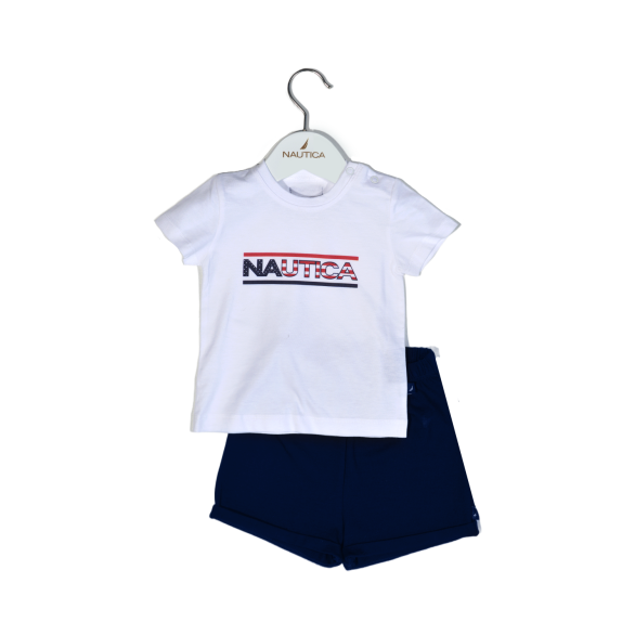 Σετ T-Shirt και Σορτσάκι Nautica 10 Λευκό/Navy Blue