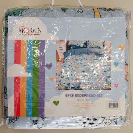 Σετ Παιδικό Κουβερλί Μονό 2 Τεμαχίων Morven 22033 Dino 160x220