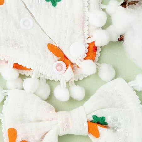 Σετ Σαλιάρα Μπαντάνα Μουσελίνα και Κορδέλα Μαλλιών Morven 22014-3 Πορτοκαλί