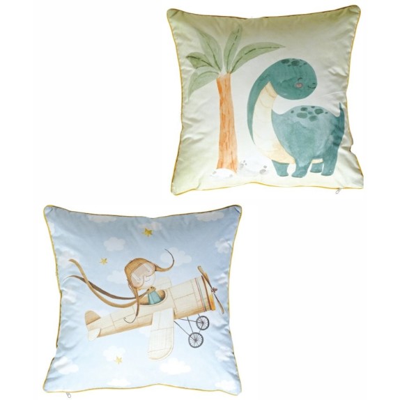 Παιδική Μαξιλαροθήκη Διακόσμησης Διπλής Όψης Kentia Jet...