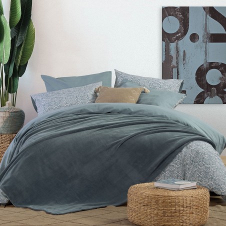 Κουβέρτα Fleece Υπέρδιπλη Nef-Nef Cosy Dusty Blue 220x240