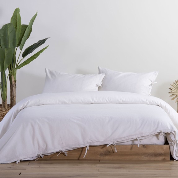 Παπλωματοθήκη Μονή Nef-Nef Cotton-Linen Ecru 160x220