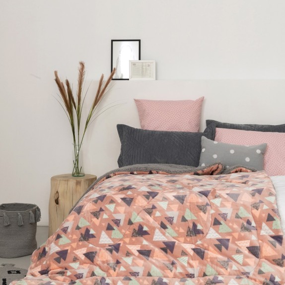 Κουβερτοπάπλωμα Υπέρδιπλο με Sherpa Palamaiki Blake Pink...