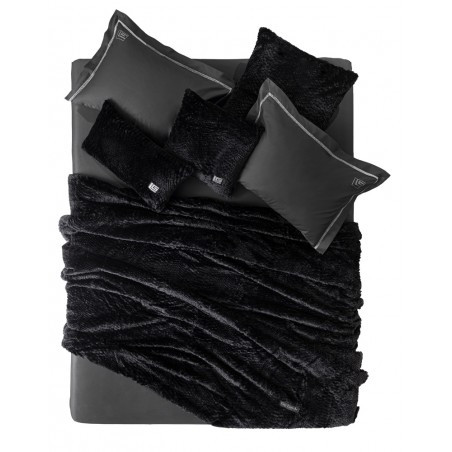 Σετ Κουβέρτα Γούνινη Υπέρδιπλη 2 Τεμαχίων Guy Laroche Crusty Black 220x240