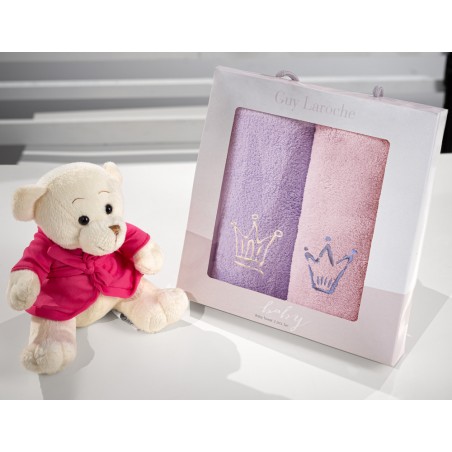 Σετ Βρεφικές Πετσέτες 2 Τεμαχίων Guy Laroche Baby Towels Girl Set 1 35x50