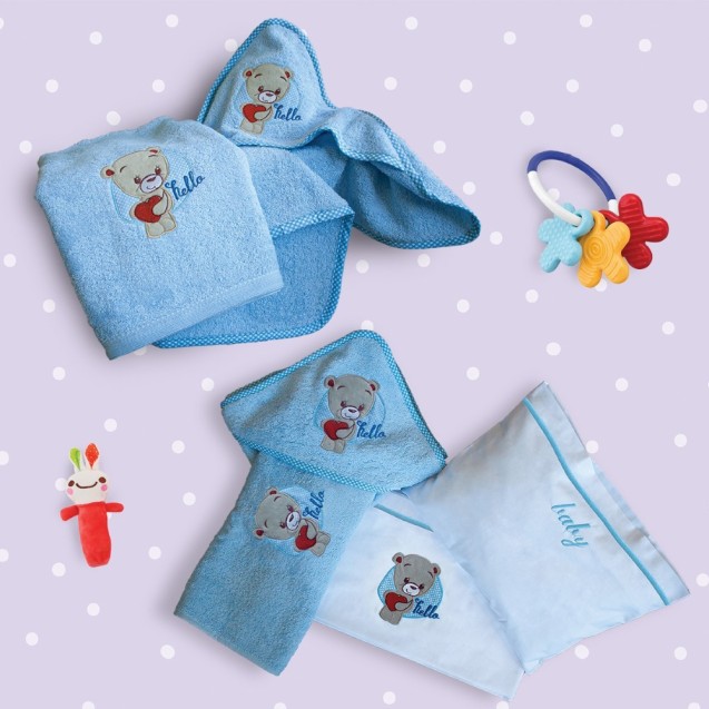 Βρεφική Κάπα Sbaby Hello Blue 75x75