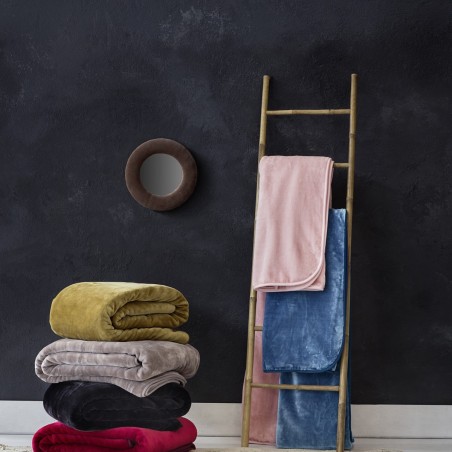 Κουβέρτα Βελουτέ Μονή Nima Coperta Cigar Beige 160x220