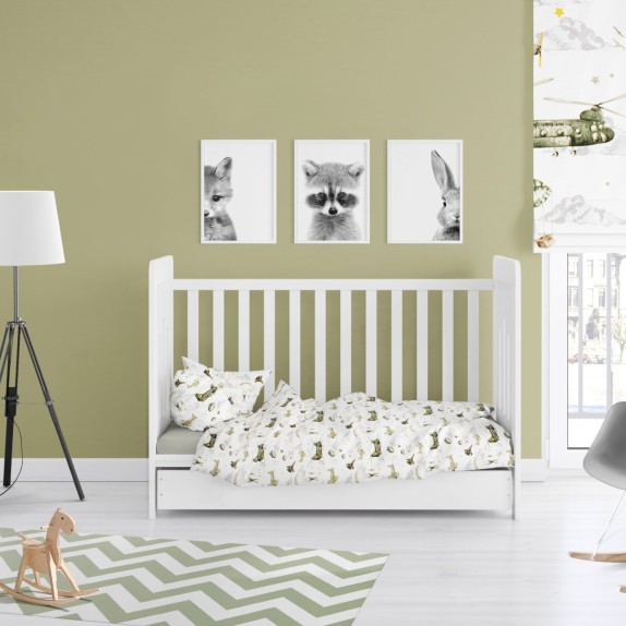 Πάπλωματοθήκη Κούνιας Dimcol Airforce 196 White-Khaki...