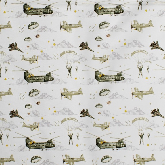 Σεντόνι Λίκνου Dimcol Airforce 196 White-Khaki 80x110