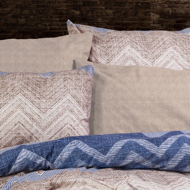 Μαξιλαροθήκη Dimcol Αθηνά 407 Beige-Blue 50x70