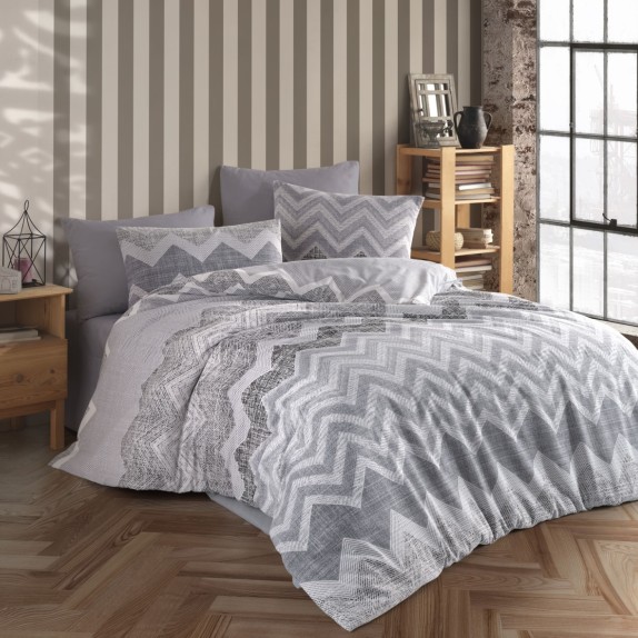 Παπλωματοθήκη Υπέρδιπλη Dimcol Αθηνά 405 Grey 220x240