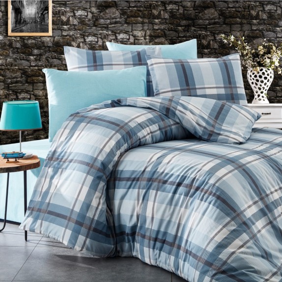 Παπλωματοθήκη Υπέρδιπλη Dimcol Εκάβη 421 Sky Blue 220x240