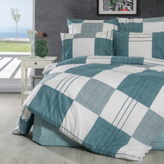 Παπλωματοθήκη Υπέρδιπλη Dimcol Κίρκη 436 Petrol 220x240